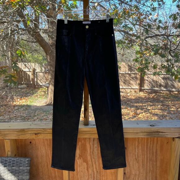 Frame Women's Le Sylvie Slender Straight Black Coated Jeans Size 28 - Picture 1 of 10